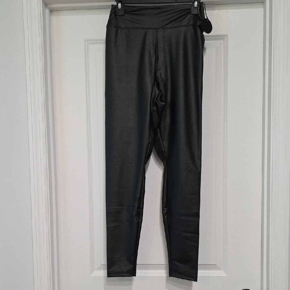 Offlibe By Aerie Black Faux Leather Leggings